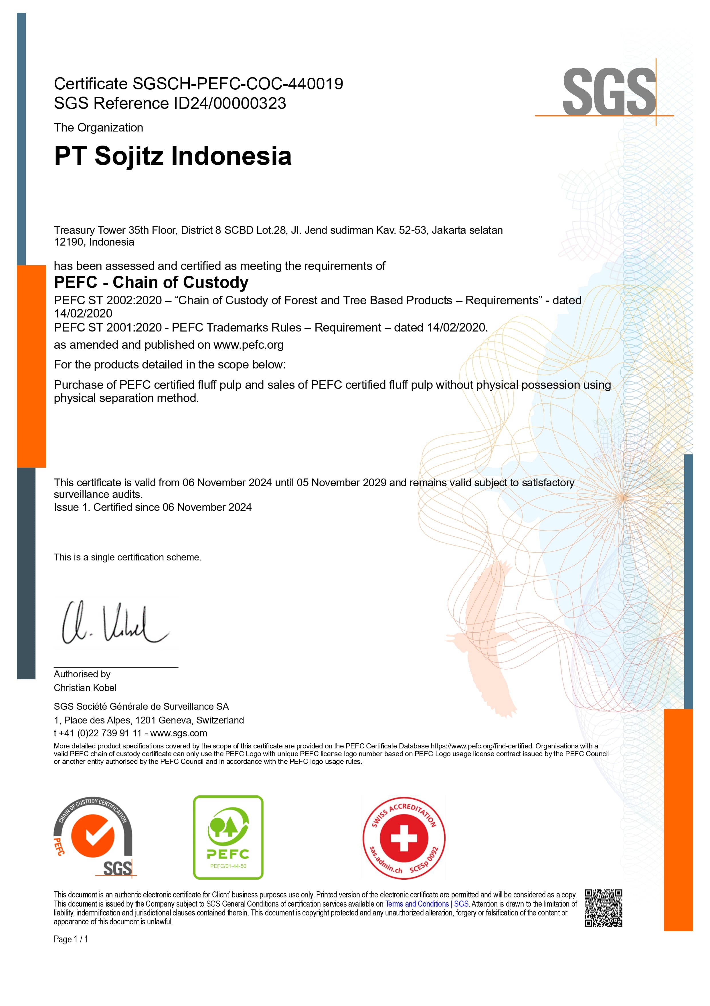 achievements.certificate_alt — PEFC - Chain of Custody Certification